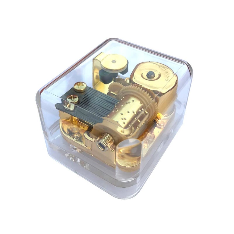 BinkeGG Clear Acrylic Wind up Music Box with Clockwork Sankyo Musical Mechanism Tune: You are My Sunshine - Image 3